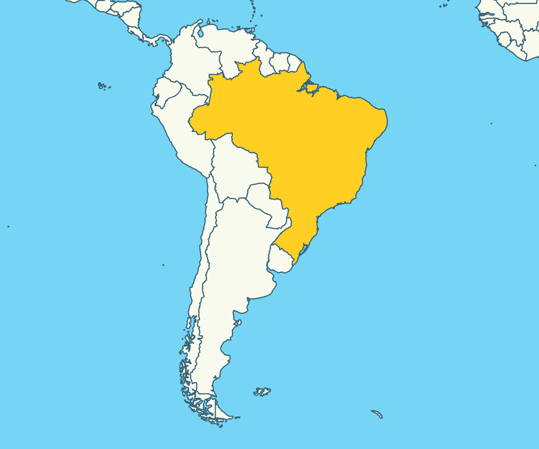 A country shown in yellow