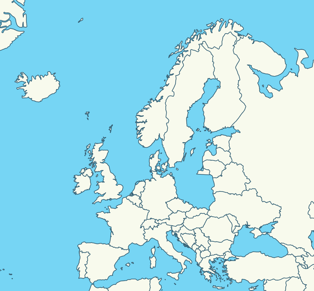A map with a country missing